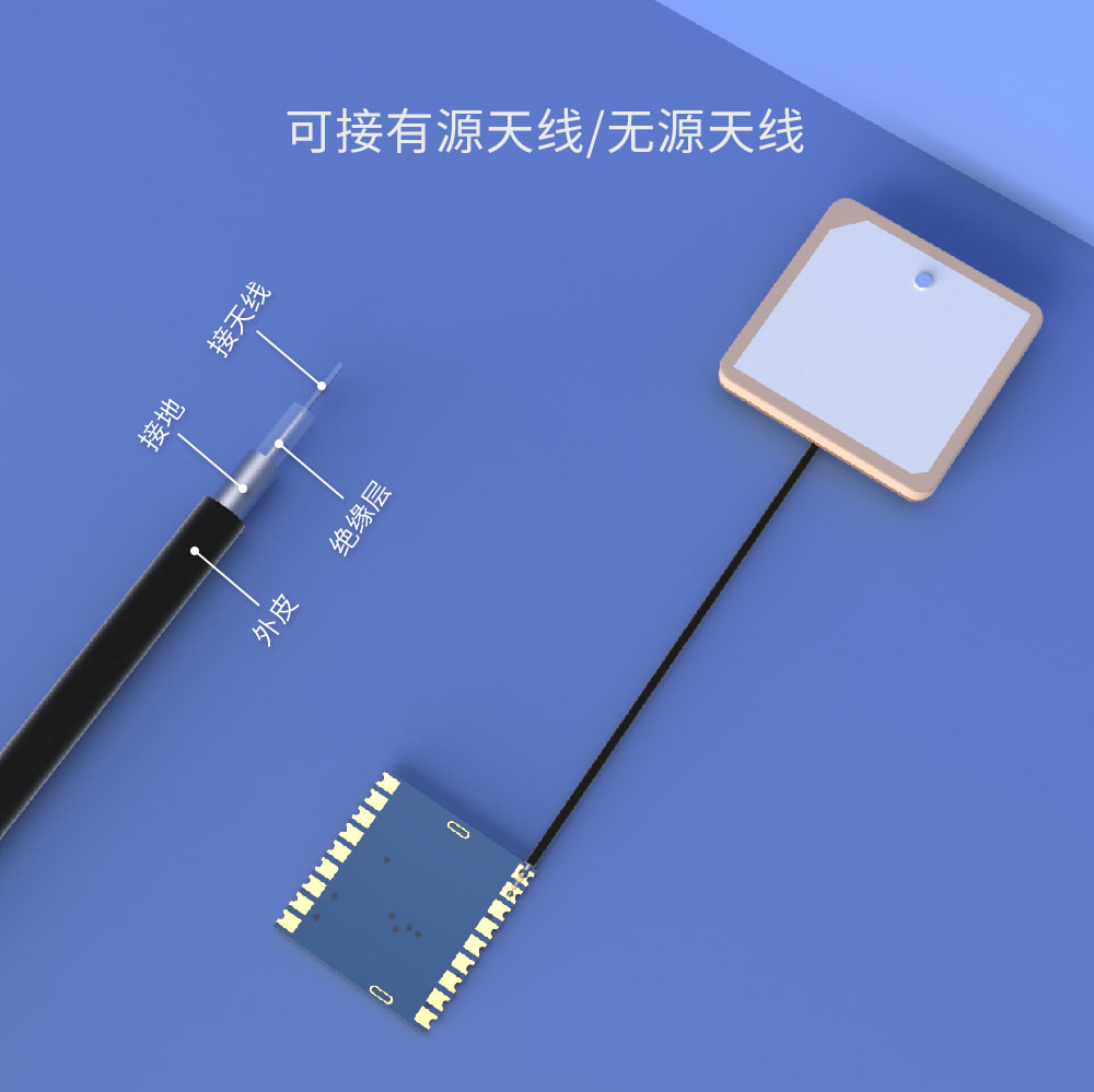 GPS模塊GPS01-TD接GPS有源天線/無(wú)源天線